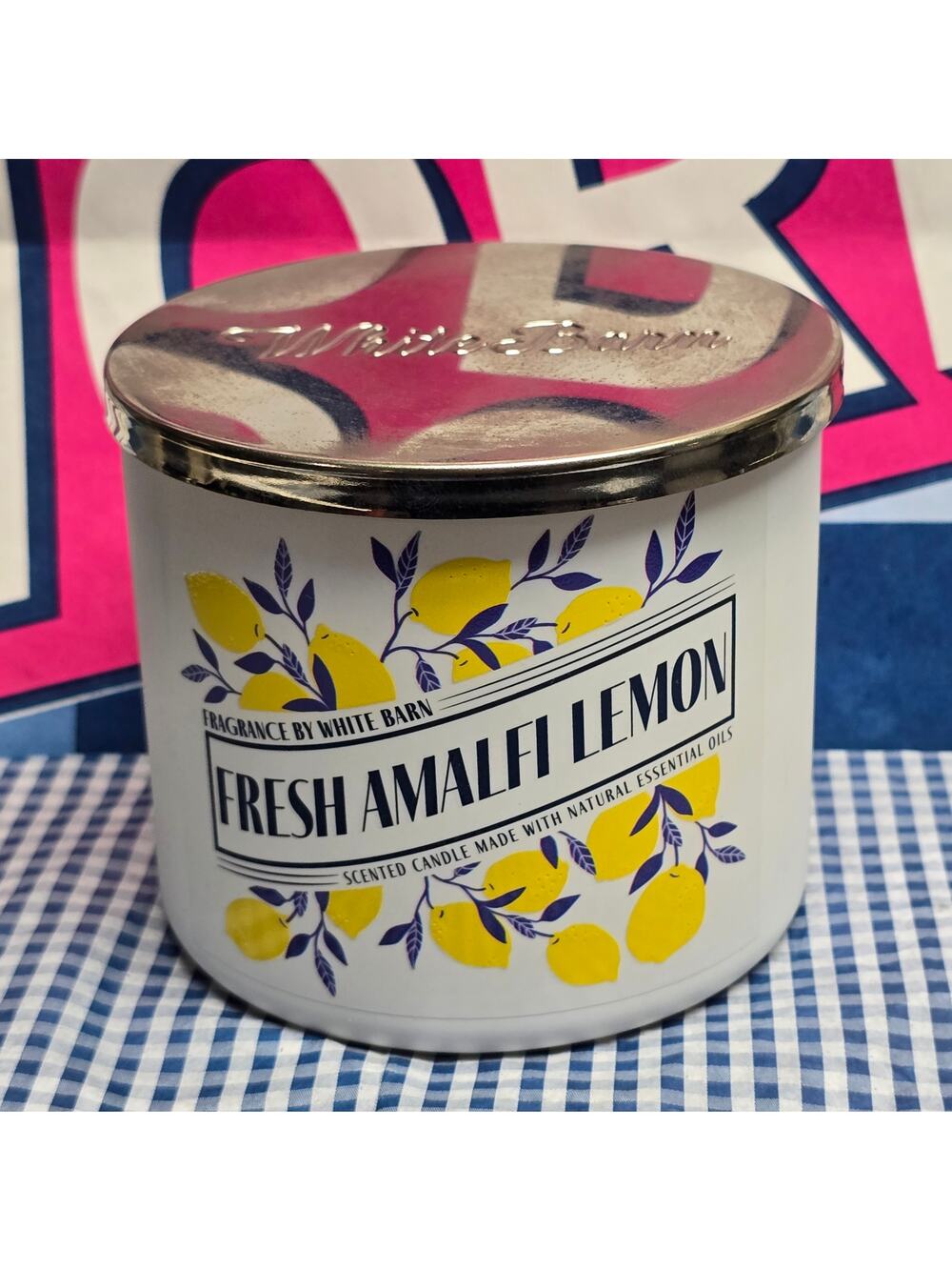BBW Fresh Amalfi Lemon Large 3 Wick Candle Fragrance By White Barn Home Decor